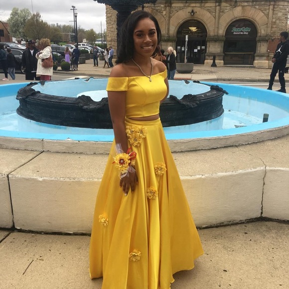 Dresses | Yellow Prom Dress 2 Piece | Poshmark